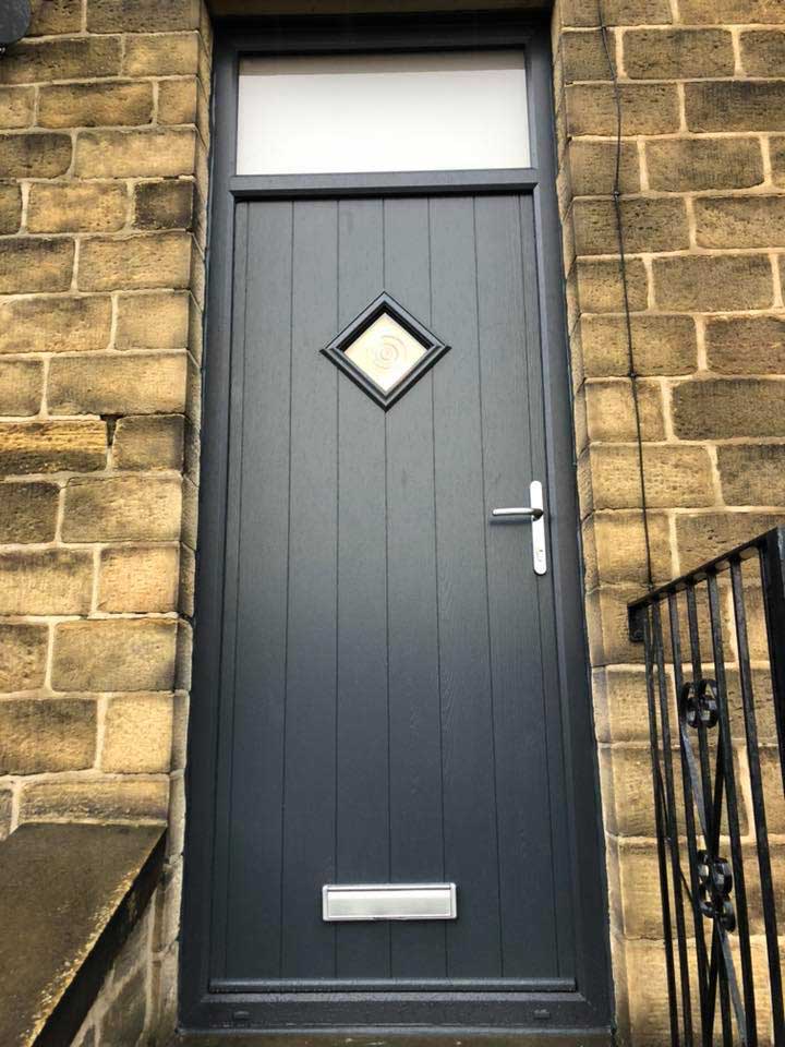 black composite front door