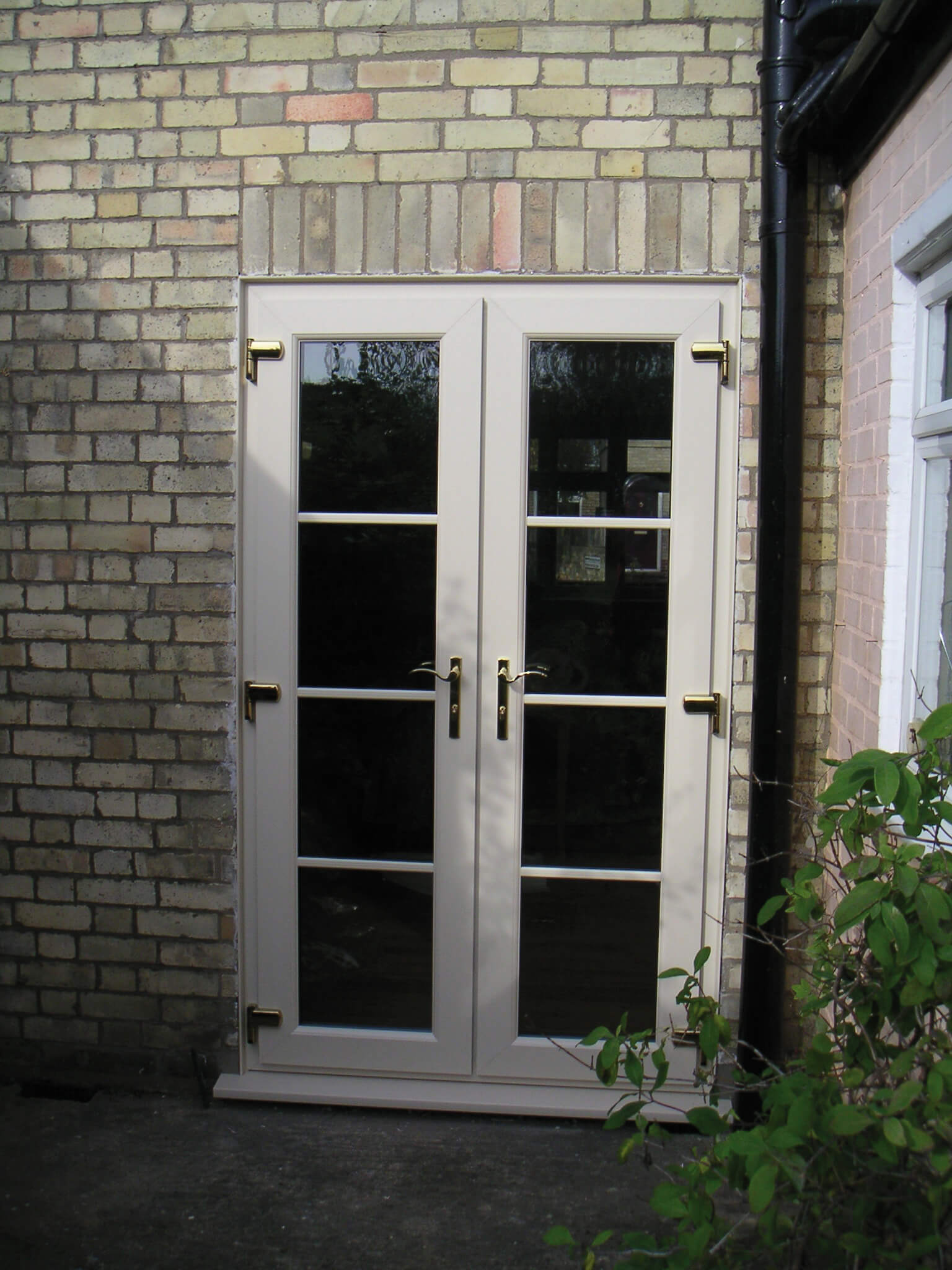 small cream french doors
