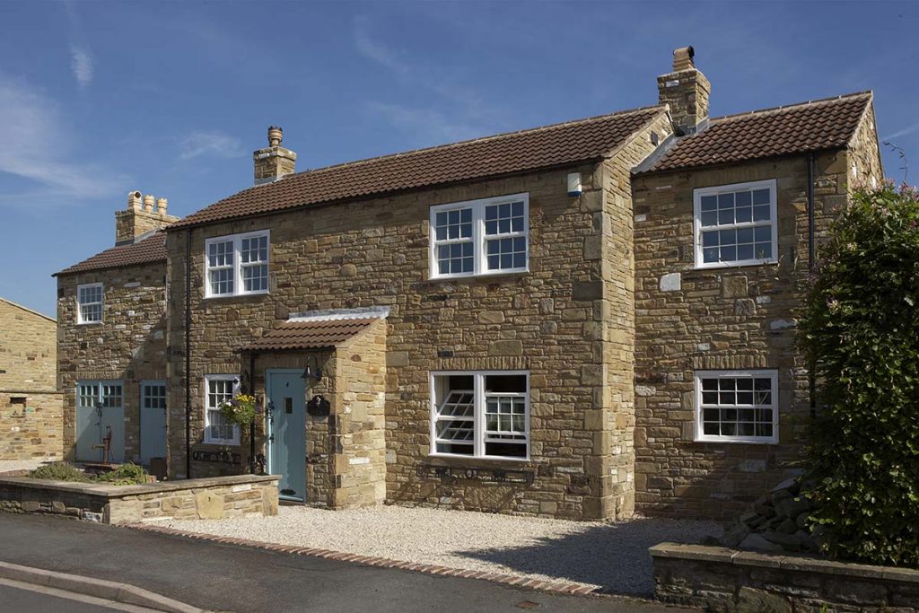 white flush sash windows